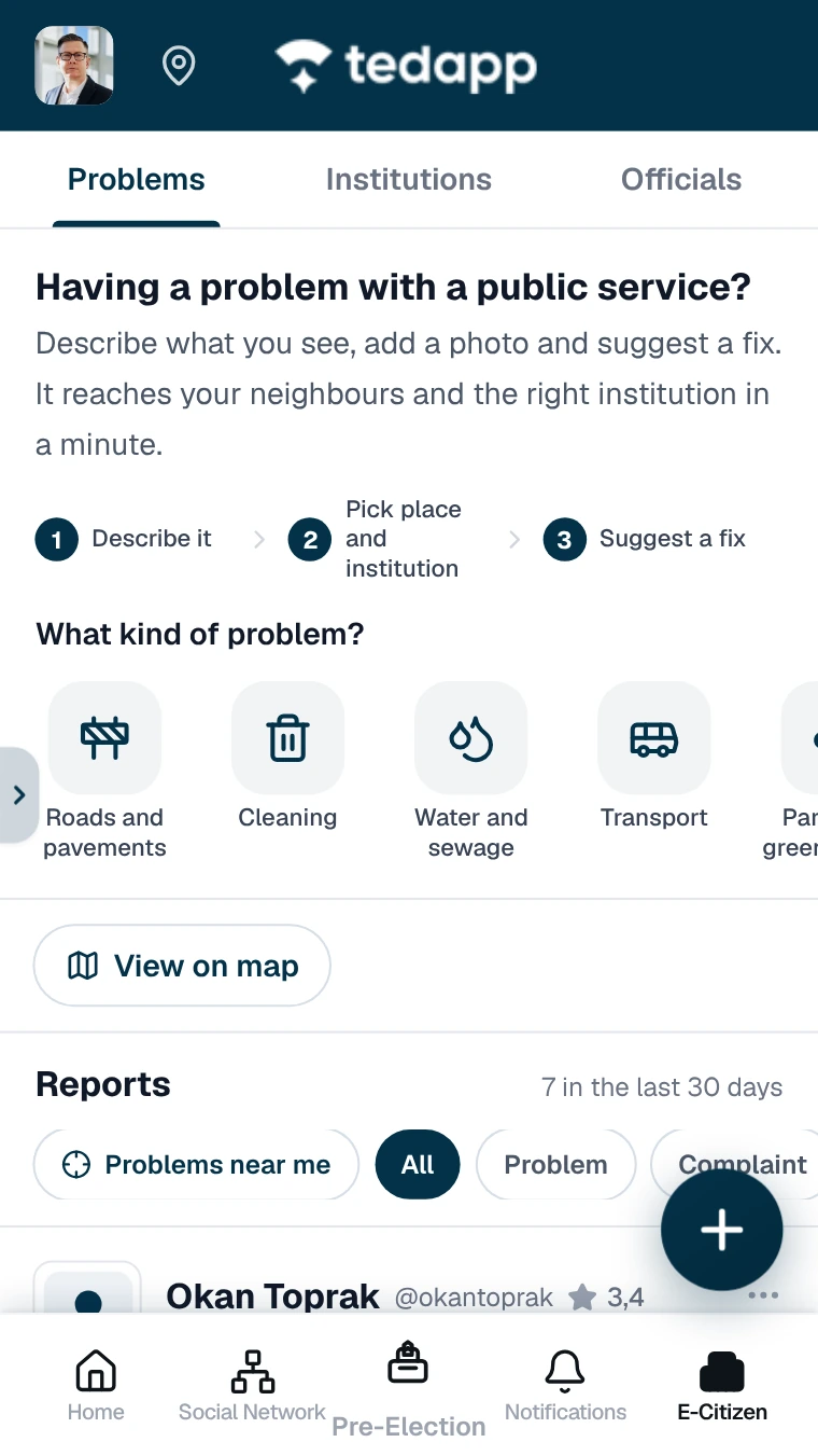 Report an issue with E-Citizen